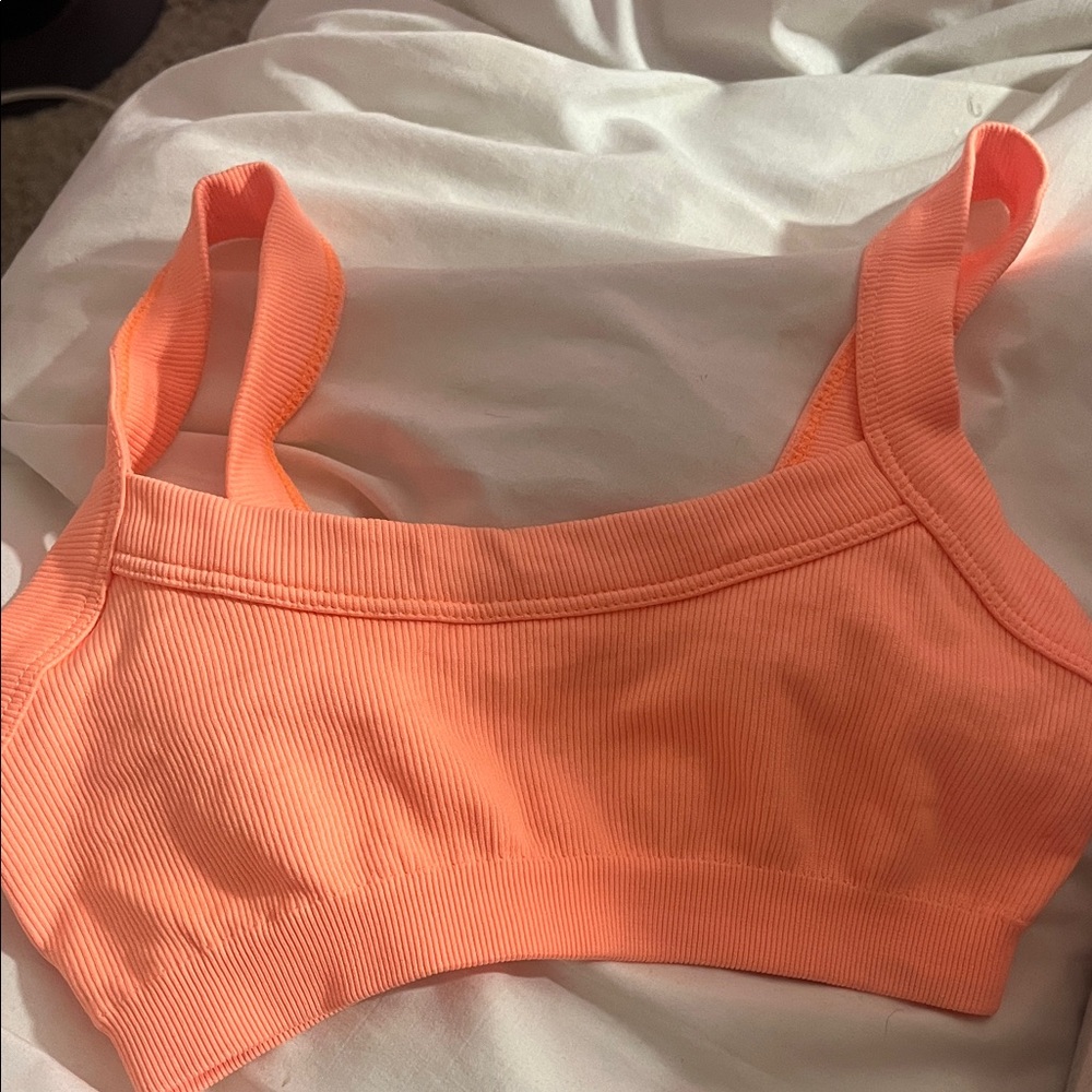 Peach Ribbed Women's Bralette